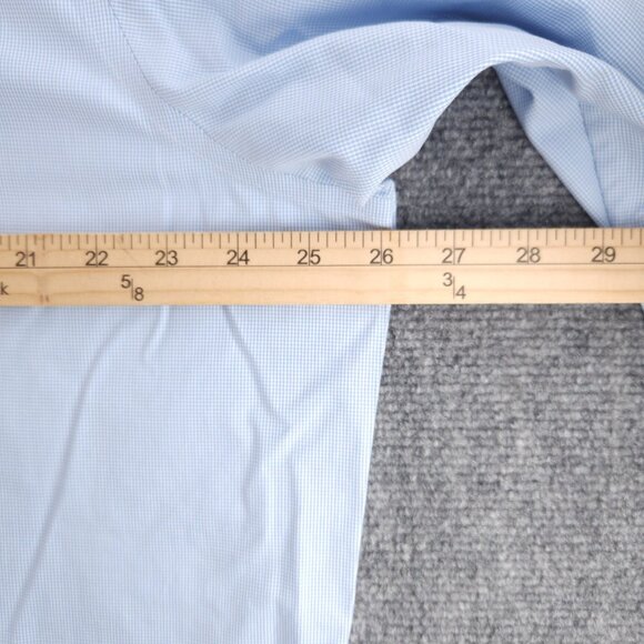 Brooks Brothers Cotton Check Non-Iron Button-Down 17 4/5 Blue Mens Pocket Shirt - Picture 14 of 16